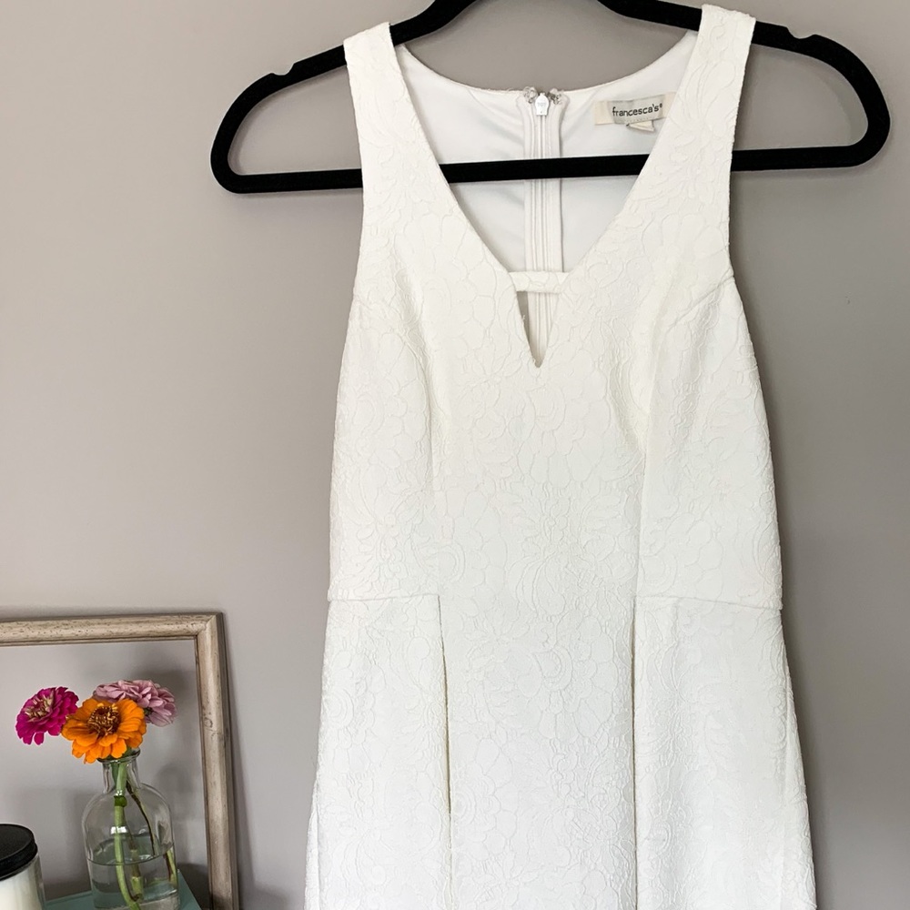Francesca’s Cream Lace Bridal Shower Dress…